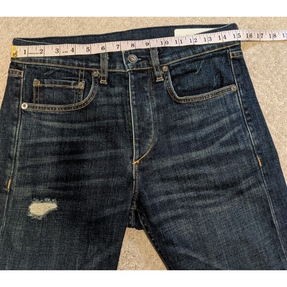 Rag & Bone Men Jean Standard Issue Fit 1 Extra Slim Distressed Button Fly 29x33 - Picture 4 of 12
